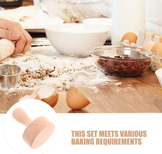 Wooden Tart Pan for Easy Demolding 2pcs with Removable Bottom round Mini Egg Tart Mold Baking Tool Beige Baking Tamper for Home and DIY Cake Pastry for Pies and Quiches - Image 7