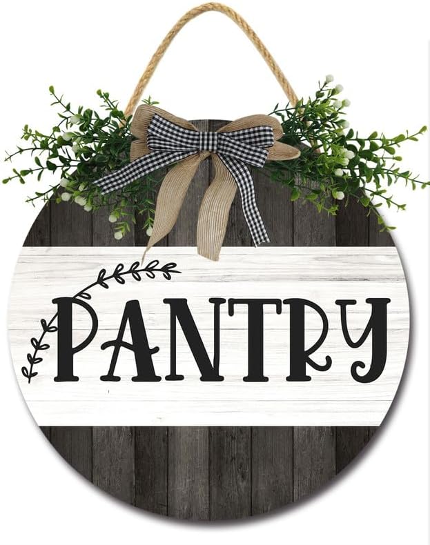 Bidesign Pantry Sign Wall Decor For Door Farmhouse Rustic Hanging Wooden Pantry Room Wall Art Sign For Home Kitchen Pantry Cabinet Decor Kitchen Decorations, 12inches by Bidesign