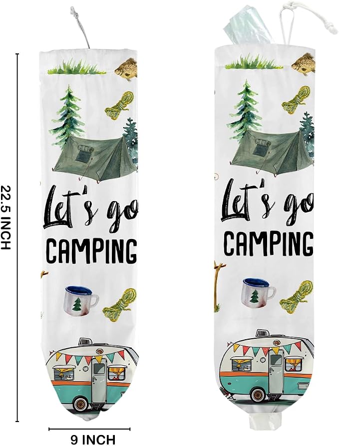 Camping Plastic Bag Holder, Wall Mount Trash Bag Holder, Tent Rv Bonfire Reusable Grocery Bags Organizer Storage Dispenser for Camp Kitchen Pantry, Camping Gifts for Women Men Camper - Image 2