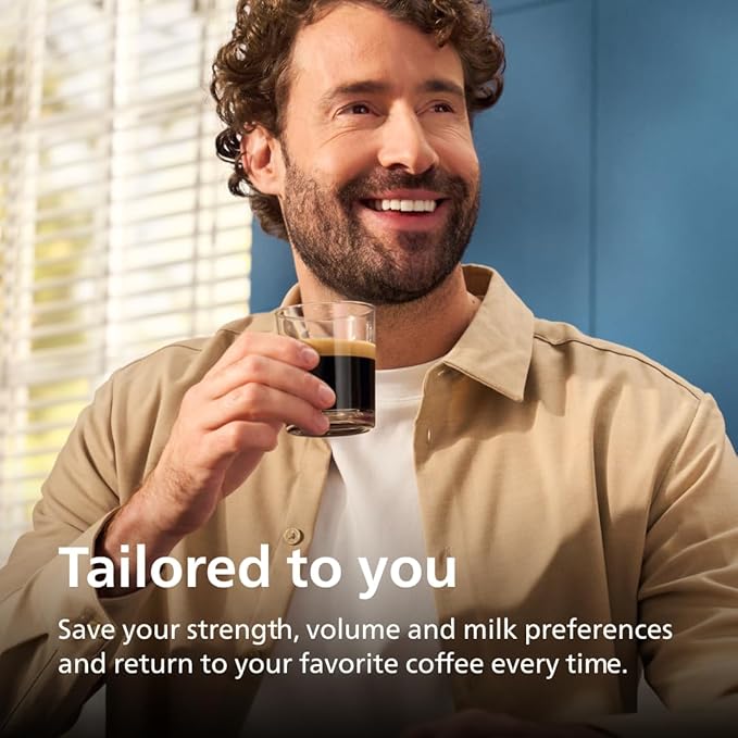Philips 3200 Series Fully Automatic Espresso Machine, LatteGo Milk Frother, 5 Coffee Varieties, Intuitive Touch Display, 100% Ceramic Grinder, AquaClean Filter, My Coffee Choice, Black (EP3241/54) - Image 6