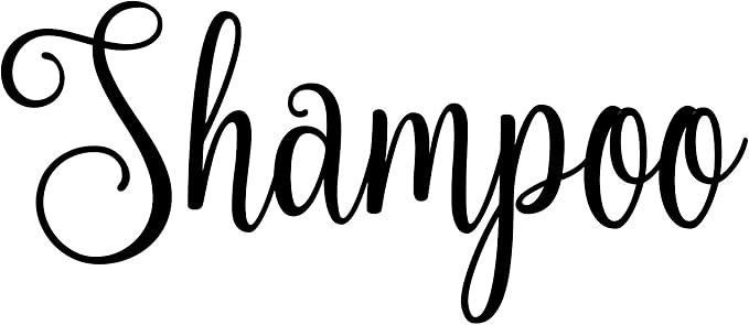 Shampoo 6w x 2.5h Label | Bathroom Organization | Die Cut Vinyl Decal | Black Fancy Font (Sticker Only) by MinglewoodTrading