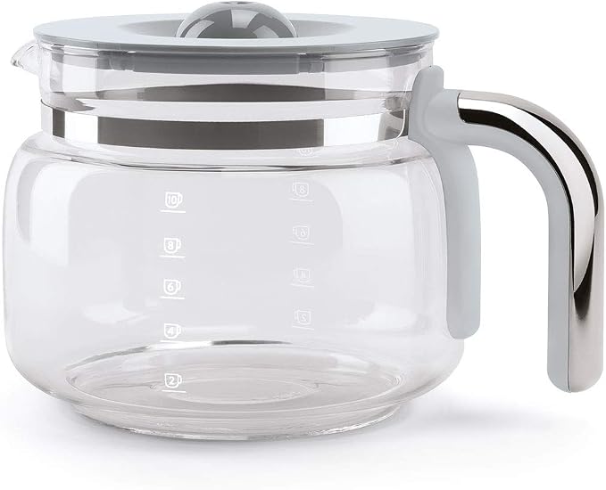 Smeg 50's Retro Style Aesthetic Drip Coffee Machine with 10 Cup Glass Carafe, Auto Start Feature, Keep Warm Plate, and Two Coffee Strength Settings (Red) - Image 2