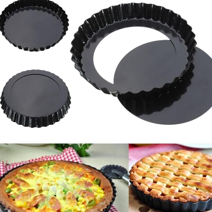 Mobestech 2pcs Non Stick Baking Pan Cake Molds for Home Kitchen Pizza Dish for Baking Cakes Pies and Desserts - Image 2
