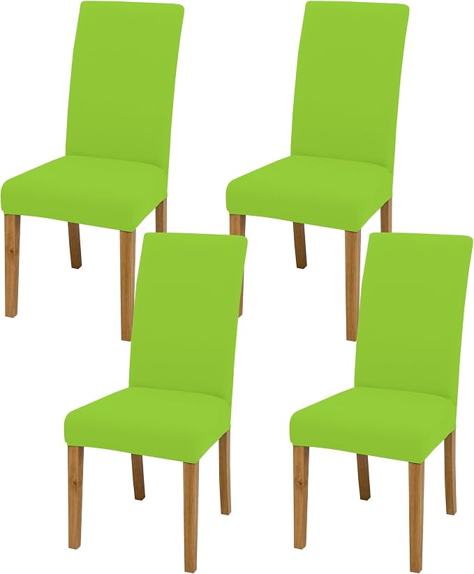 Dining Chair Covers, Stretch Seat Covers, Washable Furniture Protector | 4 Pack, Washable, Stretch Fit, Soft, Non Slip, Dining Chair Covers, Seat Protector, Furniture Cover,Easy Clean by BIETYONE