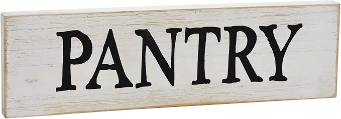 Pantry Whitewashed Wood Wall Sign, Rustic Farmhouse Wall Hanging Decor, 15.75 x 1 x 4.5 Inches by Parisloft