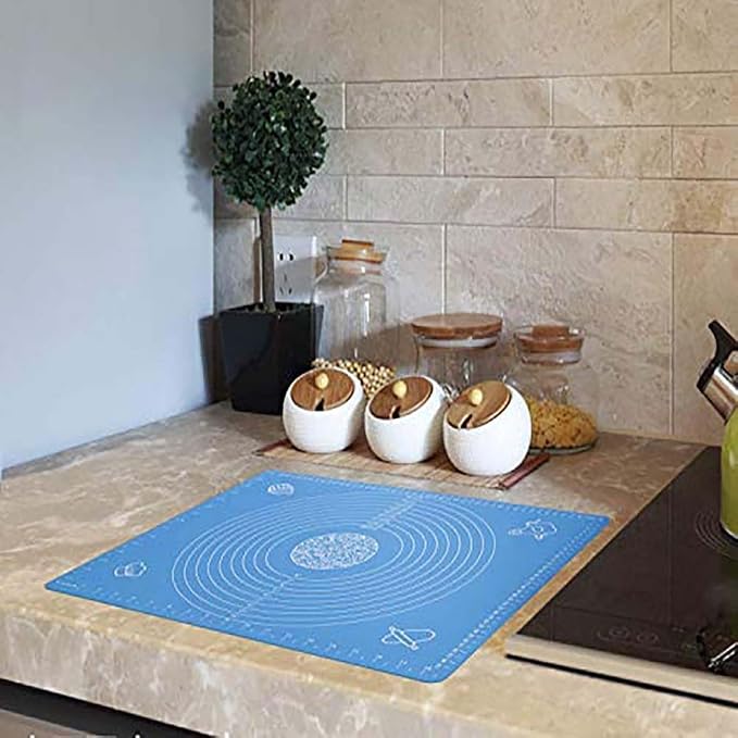 Silicone Rolling Mat 30x40cm Non- With Measurements(Purple) | Rolling Mat Dough, Bread and Pizza, Reusable Kitchen Tool Home Bakers, Blue - Image 4