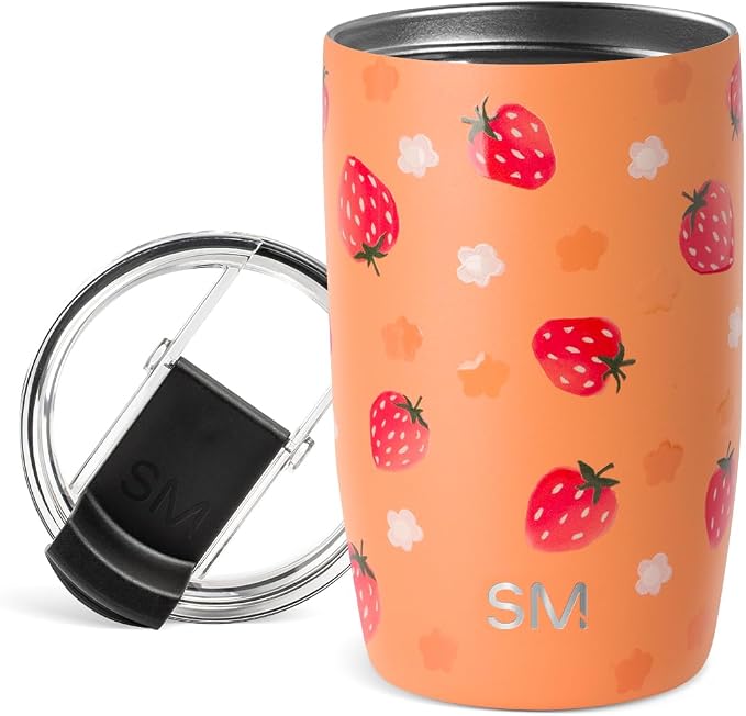 Simple Modern Travel Coffee Mug with Lid | 12oz | Strawberries | Voyager Coffee Cup, Coffee Tumbler for Hot & Iced Drinks | Insulated Stainless Steel Travel Mug | Strawberry Fields by Unknown