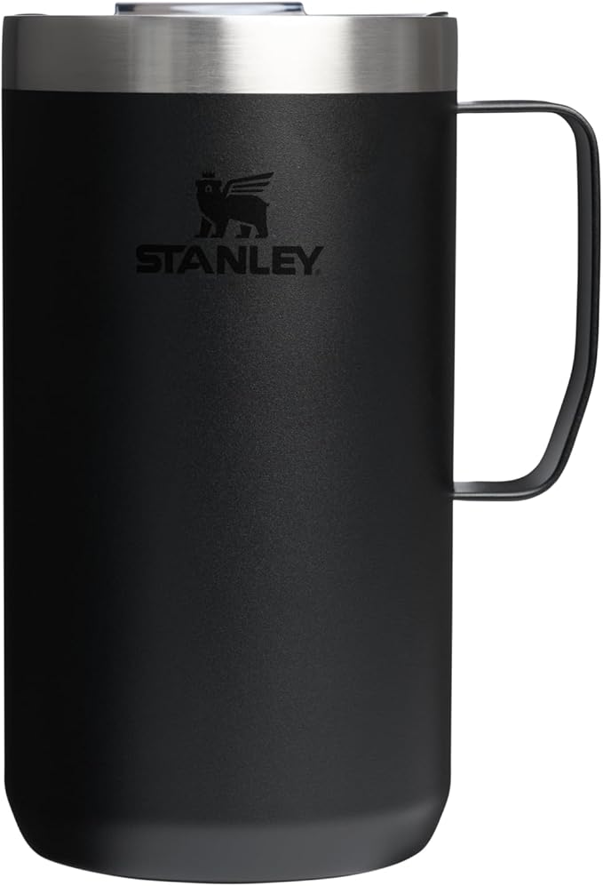 STANLEY Everyday Camp Mug 24oz | Drink Through Lid | Cup for Coffee, Tea and Drinks | Insulated Stainless Steel Coffee Mug | BPA-Free | Black 2.0 by Unknown