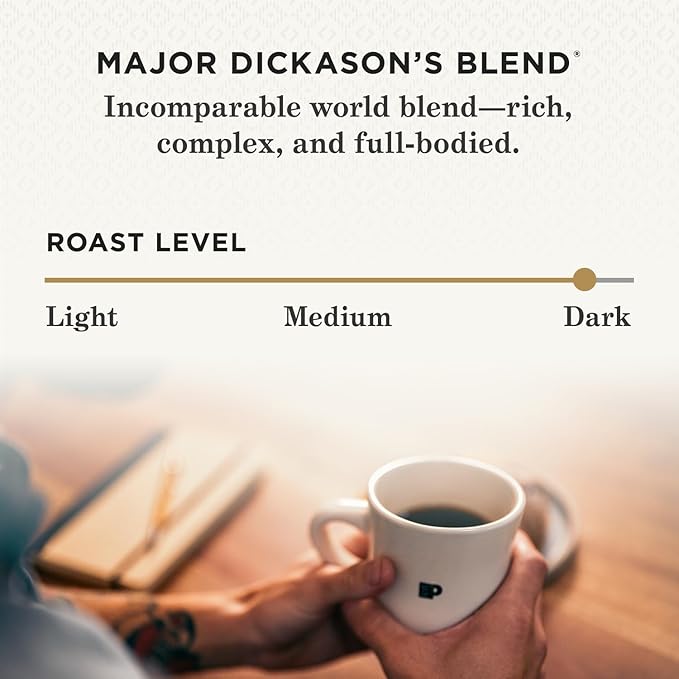 Peet's Coffee, Dark Roast Keurig K-Cup Pods - Major Dickason's Blend 48 Count (1 Box of 48 Pods)