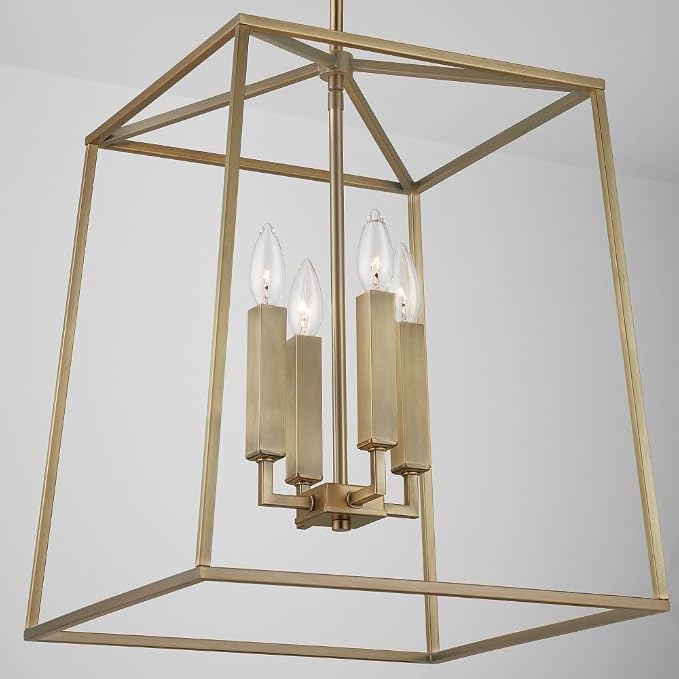 Capital Lighting 537642PN Thea Lantern Foyer Pendant, 4-Light 240 Total Watts, 20" H x 16" W, Polished Nickel - Image 4