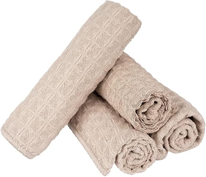 watchget 4 Pack Microfiber Espresso Barista Cleaning Towels, Khaki | Professional 12"x12" Lint-free Rags; Highly Absorbent Cleaning Towels for Espresso Steam Wands & Coffee Bar Counters - Image 8