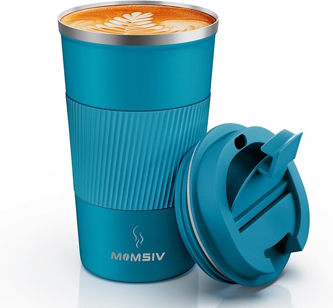 MOMSIV 12oz Travel Coffee Mug, Insulated Coffee Cup with Leak-proof Lid | 6-Hour Heat Retention, 360°Leak proof, Vacuum Stainless Steel Double Walled, BPA-free, Reusable And To Go Coffee Mug by MOMSIV