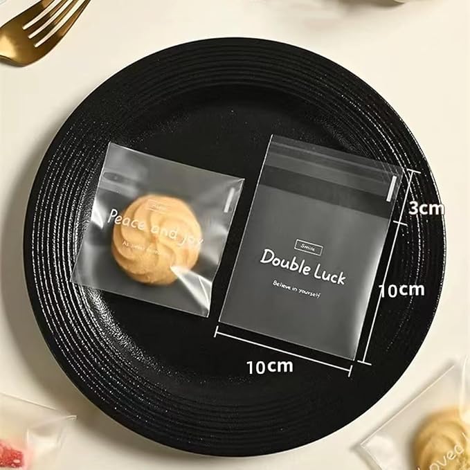 100 Pcs Frosted Semi-Transparent OPP Bags with Cute English Printing, Suitable for Packaging Cookies, Chocolate, Candy, Desserts, Snack Packs, Bread Bags, Self-Adhesive Bags, Gift Bags, Mini OPP Bags (3.9×3.9 in) - Image 7