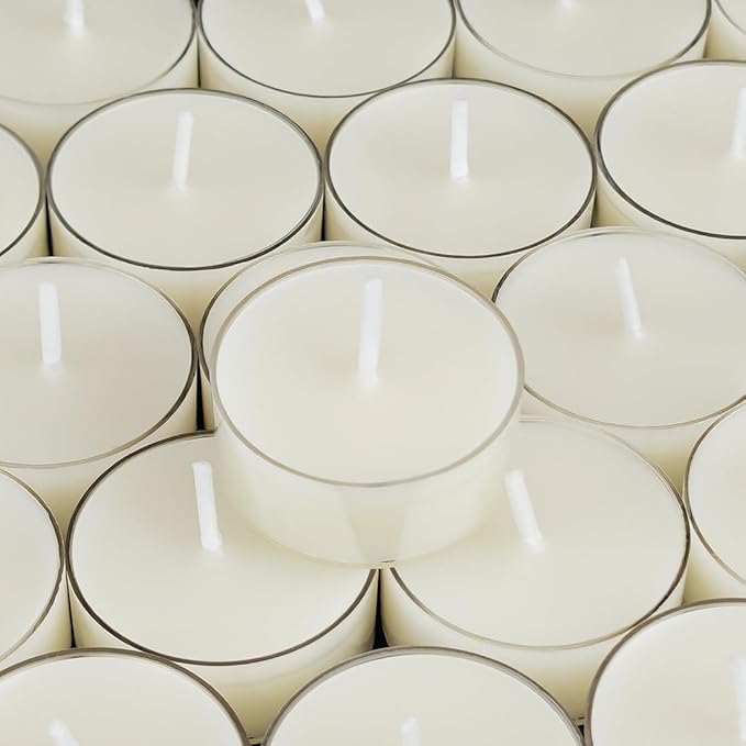 36PCS Pure Beeswax Tealight Candles, Natural Scent, Clear Cup,White