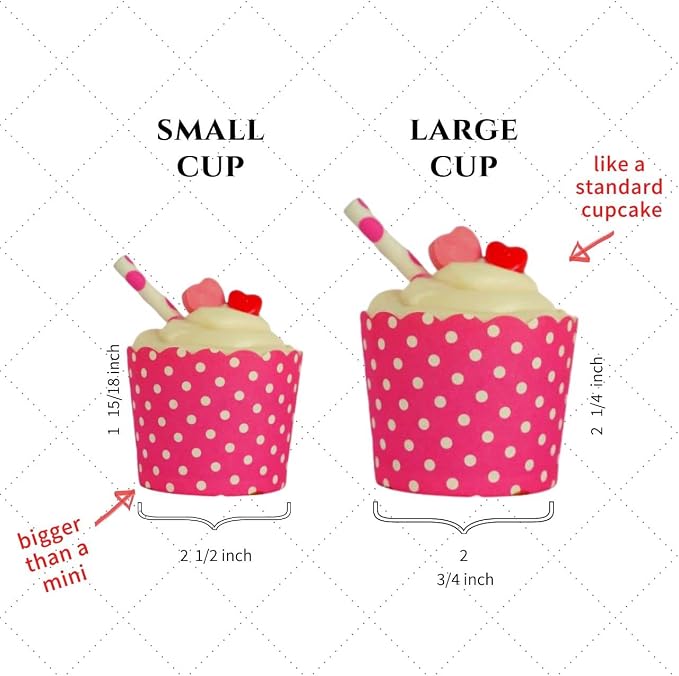 Paper Baking Cups (Polka Dots), Greaseproof Disposable Cupcake Liners (Black, Large Cups (50-Pack)) - Image 8