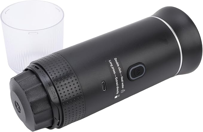 Zunate Portable Capsules Coffee Maker with 20 Bar Pump, 3 in 1 Automatic 72W Ground Coffee Machine for Travel Home Office with 120ML Cup, Gray (Black) - Image 9