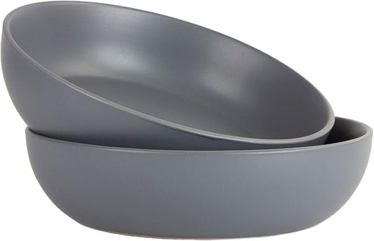 10 Strawberry Street Wazee Matte 9"/48oz Serving Bowl, Set of 2, Charcoal by 10StrawberryStreet