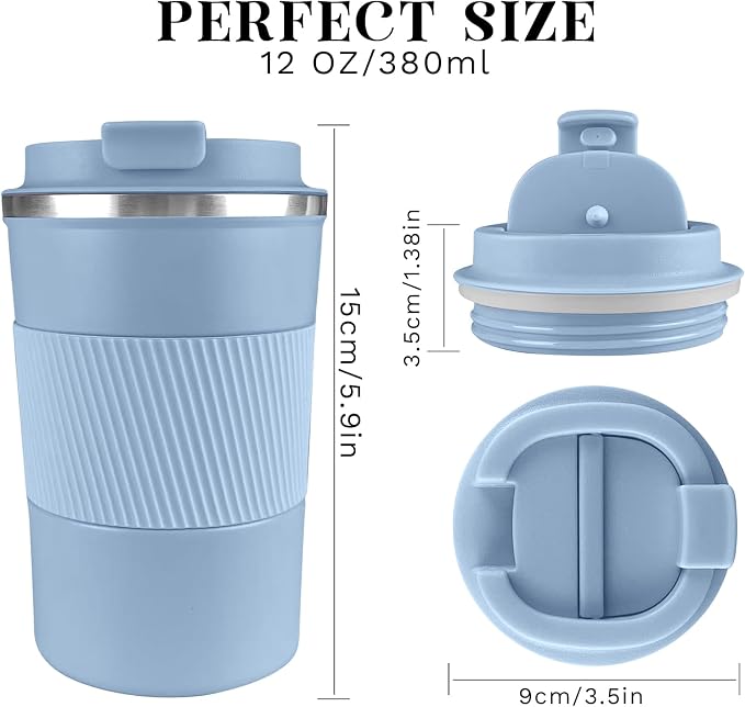 Insulated Travel Coffee Mug, Stainless Steel Coffee Cup with Leakproof Lid | Double-wall insulation keeps drinks hot or cold for hours, with a leakproof lid and portable stainless steel design - Image 3