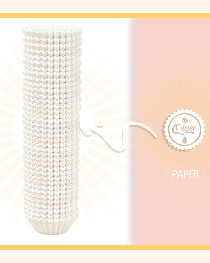 qiqee White Cupcake Liners, 1000 Count, Mini Size - Image 3