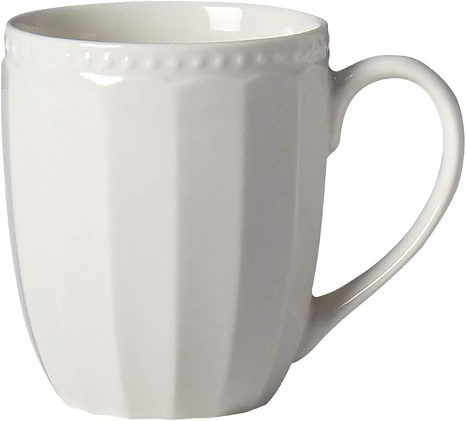 TTU Tabletops Gallery Embossed Bone White Porcelain Round Dinnerware Collection- Chip Resistant Scratch Resistant, Mosaico 16 Piece Dinnerware Set (Dinner Plate, Salad Plate, Cereal Bowl, Mug) - Image 7