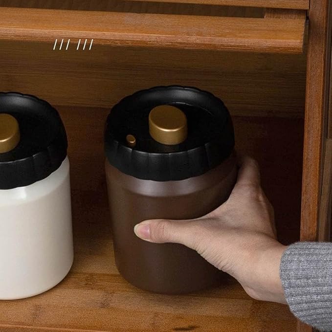 304 Stainless Steel Coffee Bean Canister, Airtight Coffee and Tea Storage Container, Light Blocking Moisture Food Storage Jar for Beans Tea Spices(Black) - Image 7
