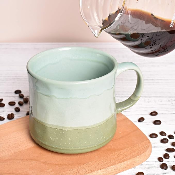 Bosmarlin Large Ceramic Coffee Mug, Big Tea Cup, 7 Colors to Choose, 21 Oz, Dishwasher and Microwave Safe, 1 PCS (Green) - Image 5