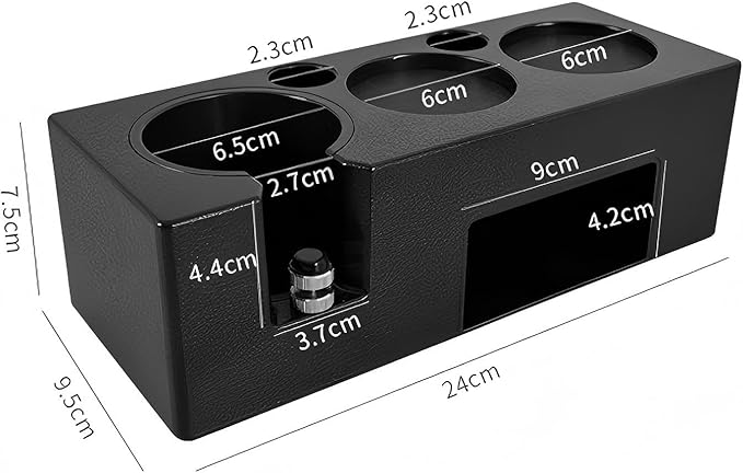 Coffee Tamper Station Set, 3-in-1 with 53mm Tamping Stand, Espresso Tamper and Coffee Distributor, Black