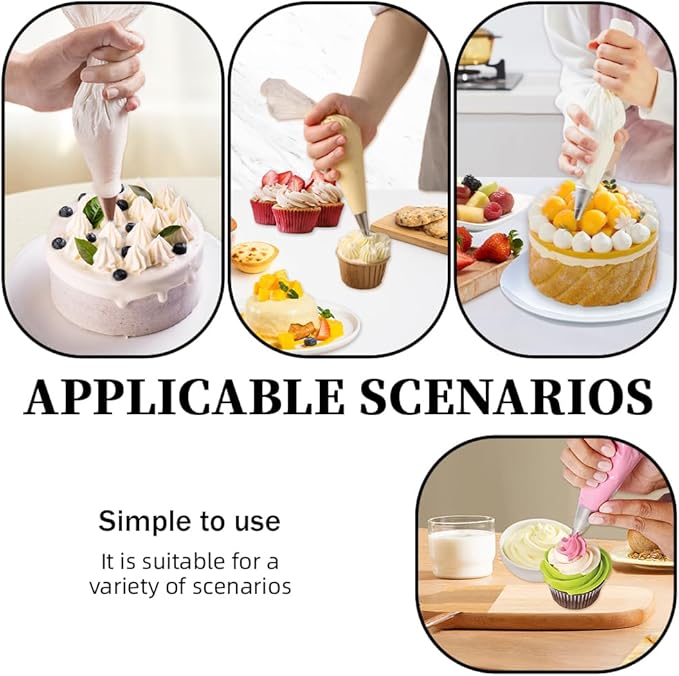 Beginner Cake Decorating Kit,50Pcs 12Inch Piping Bags Disposable with 3 Cake Scraper Smoother for Cake Decorating,Thickened Anti Burst Icing Bags,Pastry Bags for Cream Frosting,Cookies,cupcakes