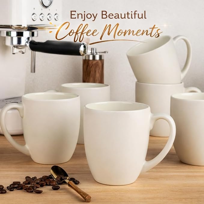 GBhome 16 oz Coffee Mug Set of 6, Large Ceramic Coffee Mugs for Men Women | Modern Stoneware Coffee Mugs Set with Handle for Tea/Latte/Cappuccino/Milk/Cocoa, Dishwasher & Microwave Safe - Image 7
