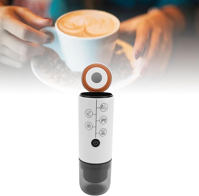 Portable Coffee Machine Cordless Coffee Maker with 17 Bar Pressure and 2600mAh Battery, 120ml Water Tank for Road Trips Camping Office Home, Works with Powder and Capsules - Image 5