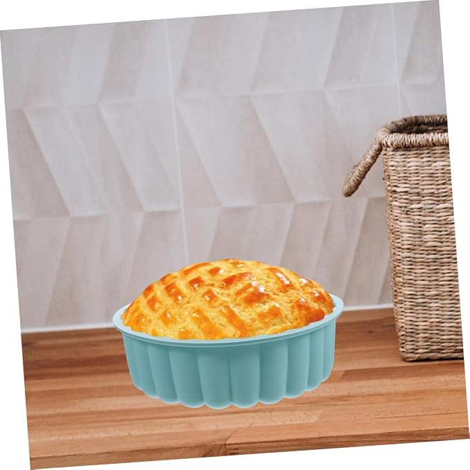 SECFOU 2pcs Round Silicone Cake Pan Non-stick Flower Shaped Molds for Cheesecake Brownies Tarts and Pies Food-grade High-temperature Resistant up to Pink and Lake Blue - Image 4