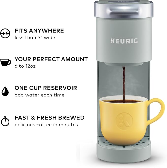 Keurig K-Mini Single Serve K-Cup Pod Coffee Maker, 6 to 12oz Brew size, with Cord Storage, Perfect for Small Spaces, Studio Gray - Image 2