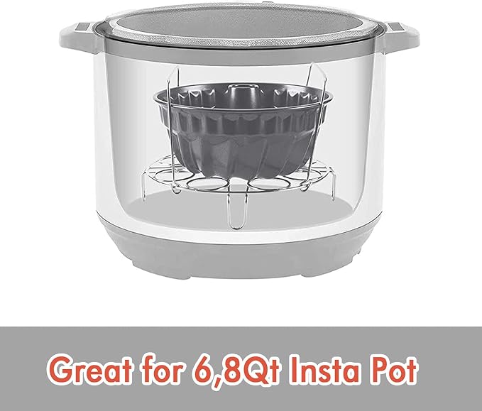 Webake 7 Inch Fluted Tube Pan Non-stick, Heavy Duty Carbon Steel Kugelhopf Cake Baking Mold for 6QT 8QT Insta Pot - Image 2