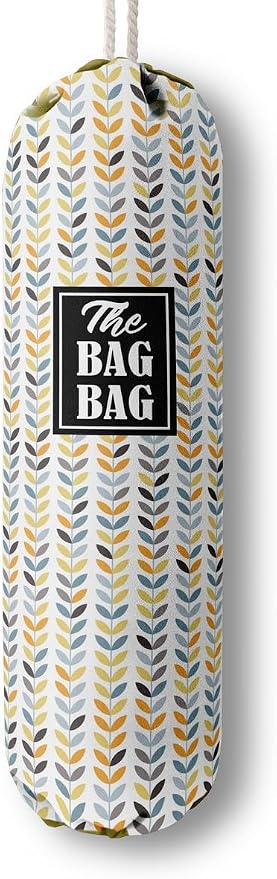 E-1 Leafage Grocery Bag Holder & Organizer - Wall Mount Plastic Bags Storage Container Dispenser - Kitchen Gifts For Women, Family & Friends by HiLus