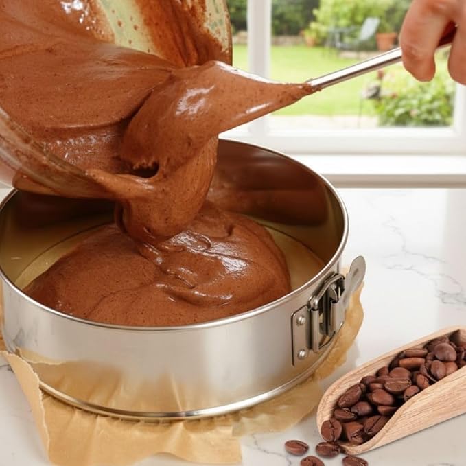 Soro Essentials- 8'' x 3'' Deep Aluminum Round Spring Form Pan- Leak Proof Cheesecake Pan Spring Form Pans with Removable Bottom and Quick Release Latch for Baking Cheesecake Cakes - Image 2