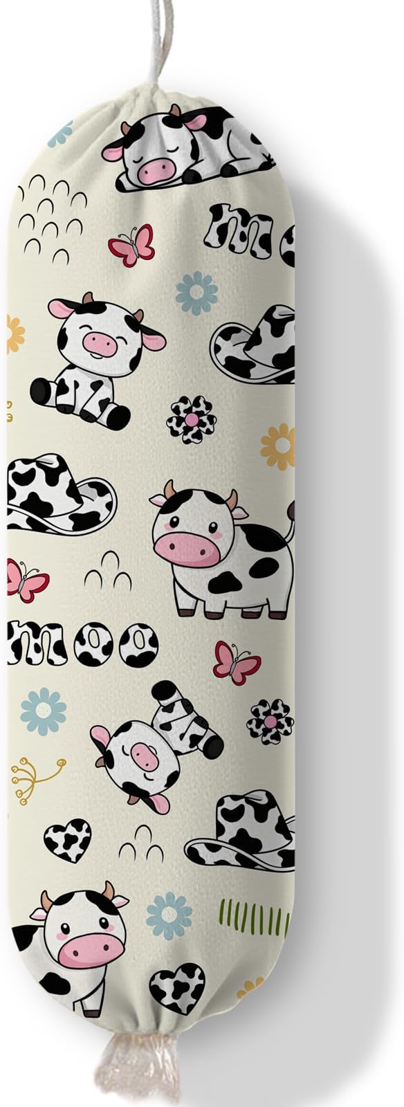 Cow Plastic Bag Holder Dispenser, Plastic Grocery Bag Organizer & Wall Mount Paper Trash Bags Saver Storage for Kitchen Home Pantry Decor, Cute Cow Shopping Bags Storage Dispenser by Ialtsidws