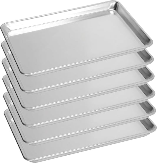 6 Pack Aluminum Baking Sheet Pan, 21 x 15 in | NSF, Aluminum Commercial Cookie Sheets, Non-Stick, Oven Safe Up to 500℉ by FSUON