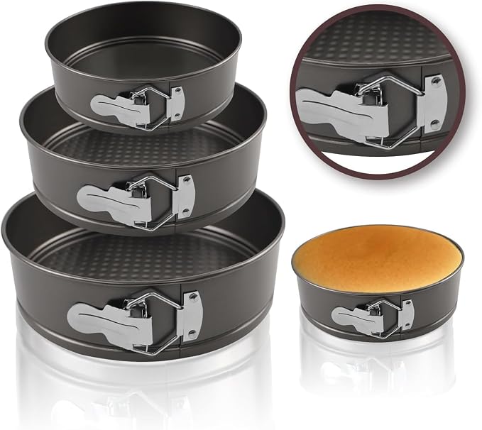 Springform Pan Set, 4" 7" 9" Nonstick Cheesecake Pan, Round Cake Pans, Leakproof Cake Tins with Removable Bottom, Springform Cake Pans Baking Pans by Unknown