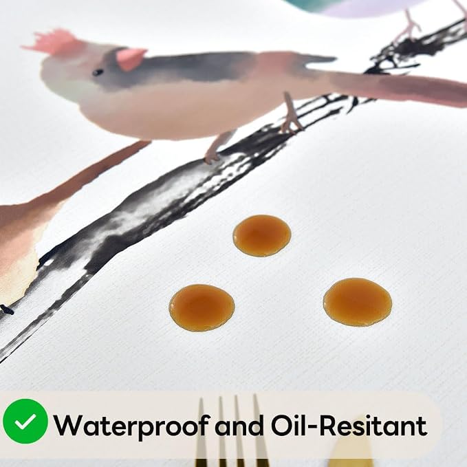 Wipeable Waterproof Tablecloth Vinyl Tablecloths for Rectangle Tables Heavy Duty PVC Tablecloth for Kitchen Dining Table(Birds, 54'' x 78'') - Image 2