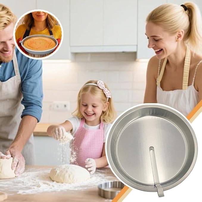 Cake Pan, Quick Release Round Cake Pan with Easy-Open Lever – Non-Stick Stainless Steel Baking Mold for Cheesecake, Chiffon, Birthday Cakes & Pies, Oven-Safe 9-inch for Home Bakers & Beginners - Image 5
