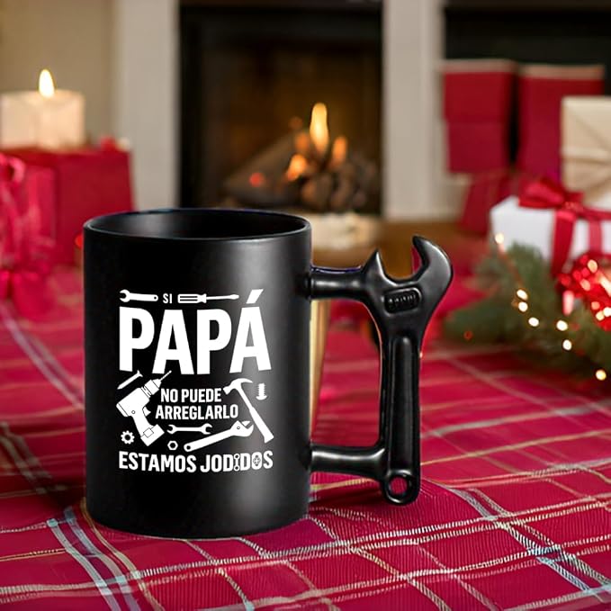 LOZACHE Funny Coffee Mug with Wrench Handle for Men, Novelty Fathers Day Dad Christmas Birthday Gifts for Grandpa Uncle Husband Brother Mechanic - Image 4
