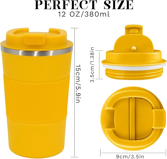 Insulated Travel Coffee Mug, Stainless Steel Coffee Cup with Leakproof Lid | Double-wall insulation keeps drinks hot or cold for hours, with a leakproof lid and portable stainless steel design - Image 3