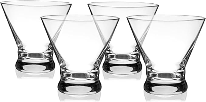 True Stemless Martini Glasses, Set of 4, 8 oz Modern Cocktail Glasses for Martinis, Manhattans, Cosmopolitans, Cocktail Glass Set, Dishwasher Safe, 8 oz, Set of 4 - Image 6