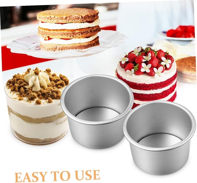 5Pcs Nonstick Round Aluminum Alloy Cake Pans with Removable Bottom for Baking Even Heating Cake Molds for Cakes and Desserts Easy to and Practical Bakeware - Image 5