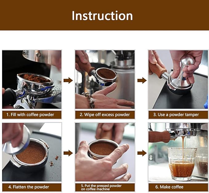 Black Coffee Hand Tamper, Press 58mm Flat Base Stainless Steel Coffee Powder Pressing Tamping Tool for Cafe Supplies