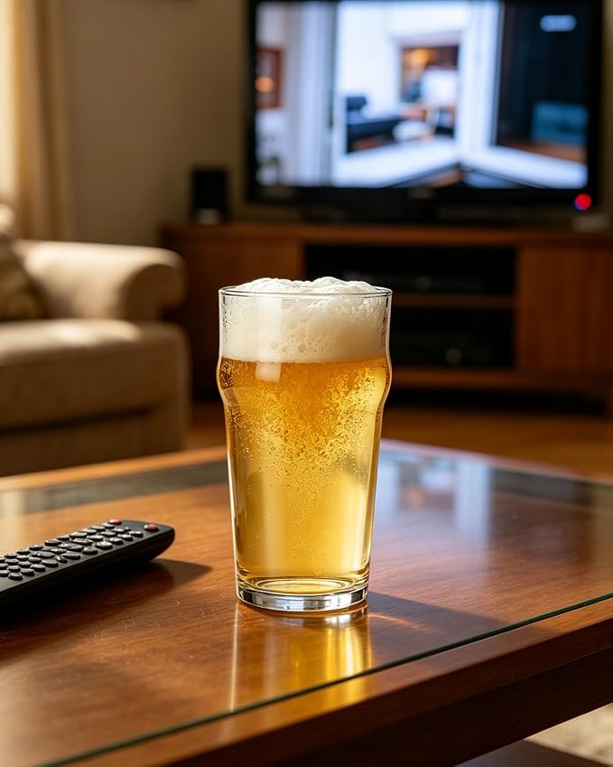 LUXU Pint Glasses,20oz British Beer Glass,Easy to Stack Beer Glasses | Drinking Glasses Made for Cold Beverages,4pc Beer Glass,Pilsner Glasses,IPA Beer Glass. Glassware Beer Cup,Beer Gifts for Men - Image 7