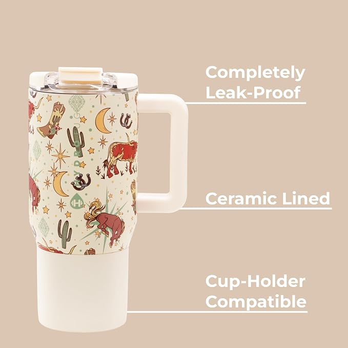HydroJug Coffee Traveler 20oz Ceramic-Lined Mug with Handle, Rodeo - Image 5