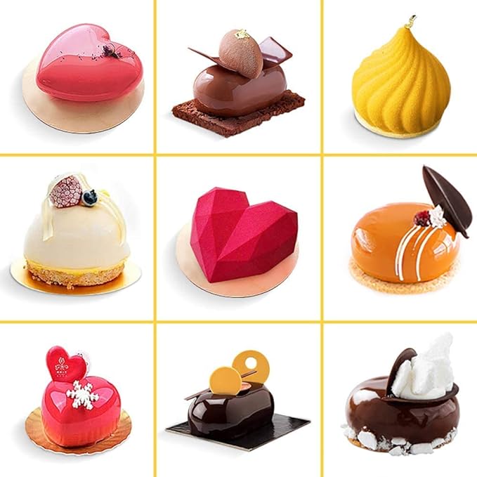 3D Russian Tale Silicone Molds Baking Mousse Cake, French Dessert Mold for Pastry Chocolate Easy Release(6-Cavity)