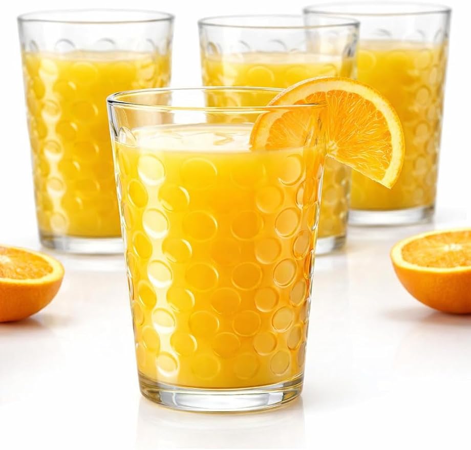 BOHEM'S Small Juice Glasses, Clear Glass Cups Tumblers, 7 Oz, Drinking Glassware for Orange Juice, Water, Milk, Coffee, Perfect for Tasting and Small Portions, Set of 4 (Style 2) - Image 7