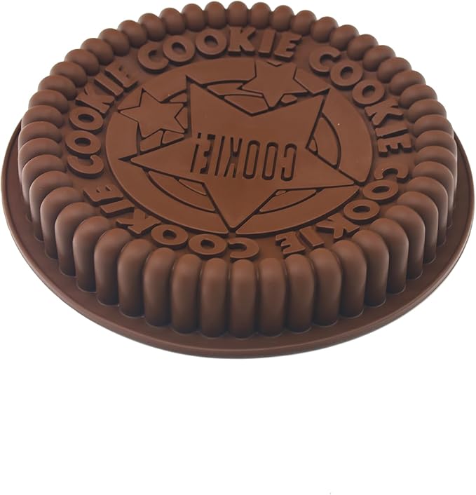 X-Haibei 7.5 Inch Giant Round Sandwich Cookie Cake Mold - 2 PCS Food-Grade Silicone Baking Pans for Double-Layer Cream Cakes, Cookie Cakes